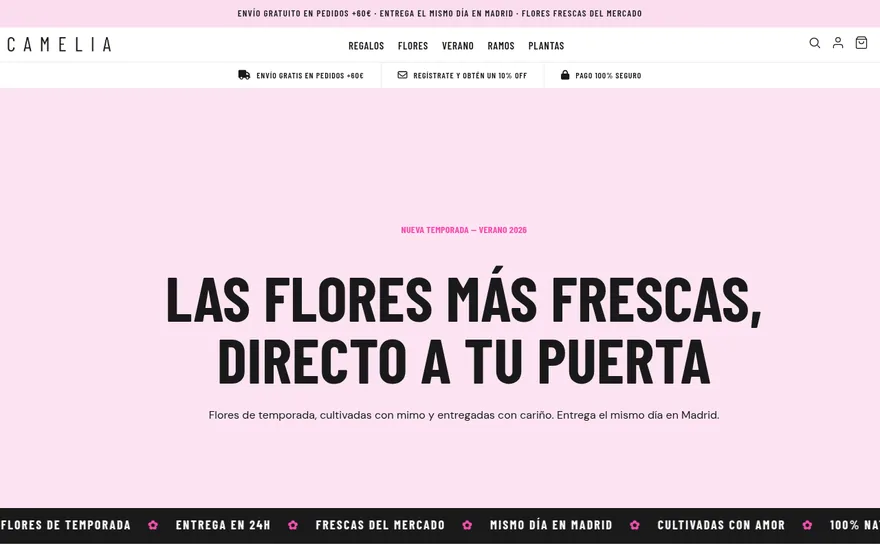 Portada de Camelia, la floristería de ejemplo